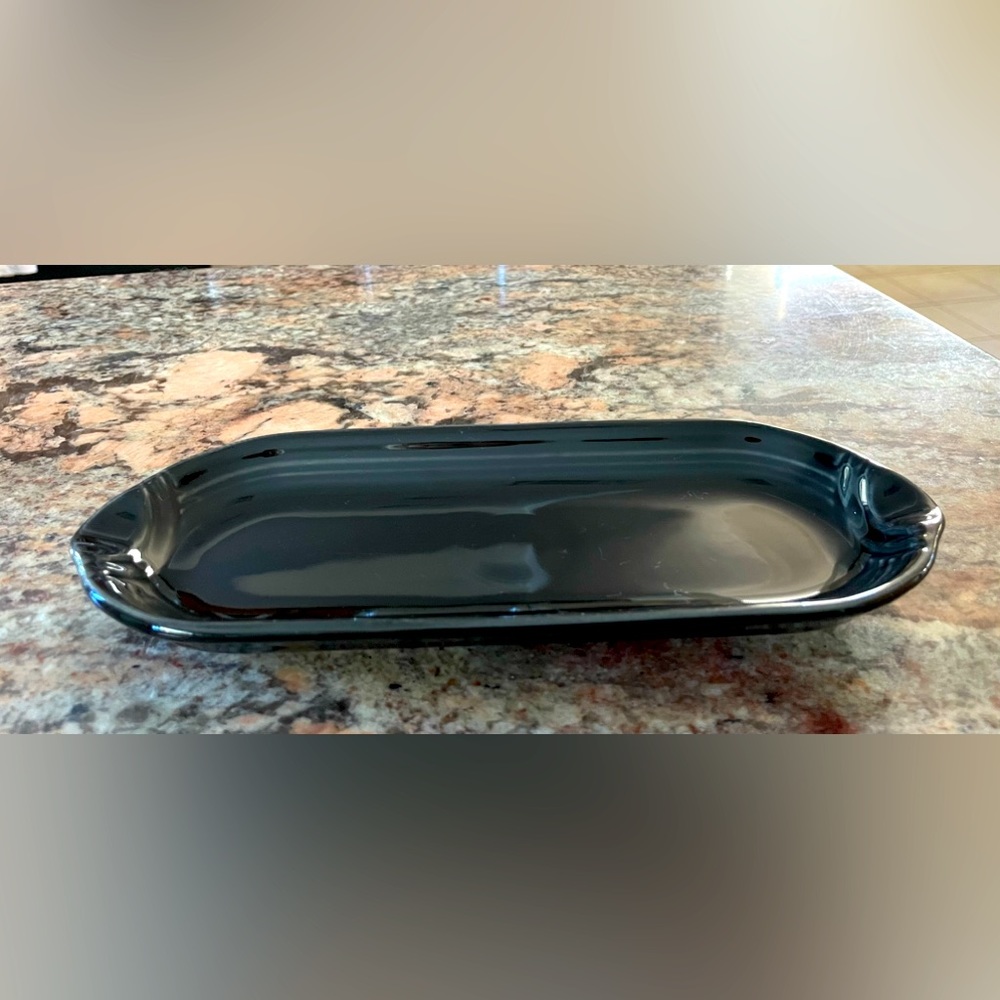 Vintage Fiestaware HLC Black Relish Tray/Corn Cob Dish